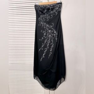 Strapless Black Dress Polyester with Beaded detail
